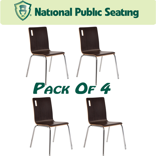 National Public Seating BCC21 Bushwick Cafe Chair - Espresso - Pack of 4