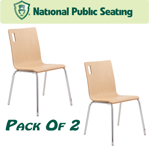 National Public Seating BCC2 Bushwick Cafe Chair - Natural - Pack of 2