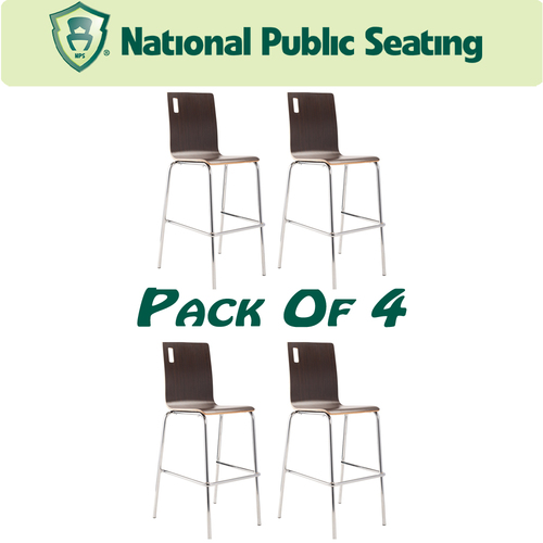National Public Seating BCS21 Bushwick Cafe Stool - Espresso - Pack of 4