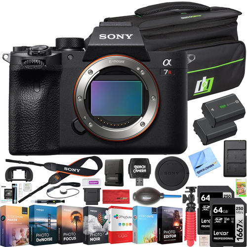Sony a7R IV Alpha Mirrorless 4K Camera + Deco Gear Case Extra Battery Kit Bundle