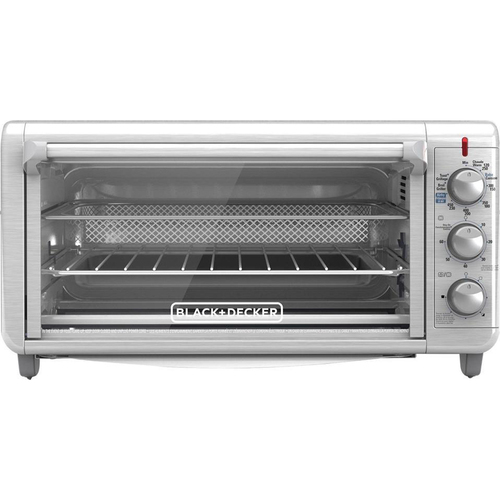 Black & Decker TO3265XSSD Extra Wide Crisp 'N Bake Air Fry Toaster Oven, Silver - Open Box