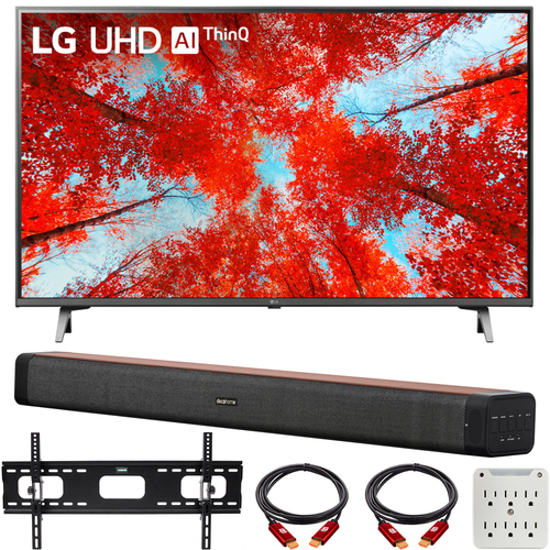 LG 43UQ9000PUD 43 Inch HDR 4K UHD LED TV 2022 with Deco Home 60W Soundbar Bundle