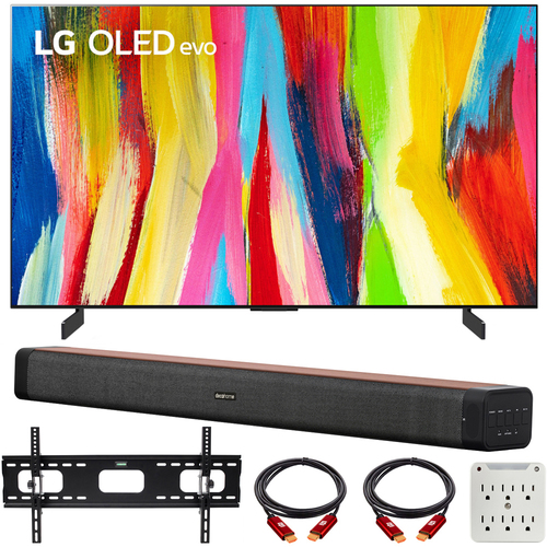 LG 83 Inch HDR 4K Smart OLED TV 2022 with Deco Home 60W Soundbar Bundle