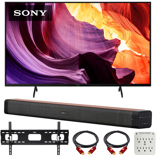 Sony 43` X80K 4K Ultra HD LED Smart TV 2022 with Deco Home 60W Soundbar Bundle
