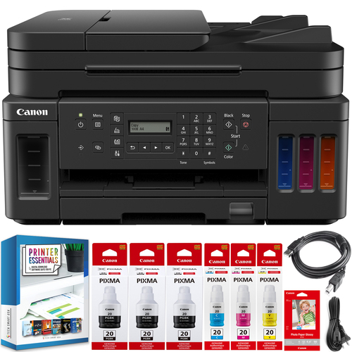 Canon PIXMA G7020 All-In-1 MegaTank Wireless Printer Copy Scan Fax Photo Office Bundle