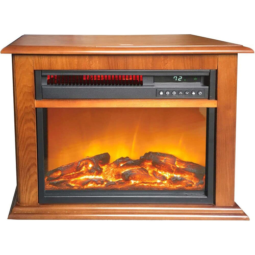 LifeSmart 3-Element Infrared Fireplace in Oak Mantel - FP1052-OAK