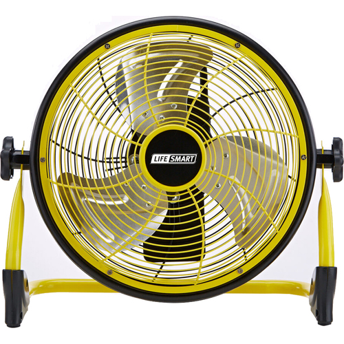 Lifesmart 12-Inch Rechargeable Fan in Black/Yellow - FGD-12C