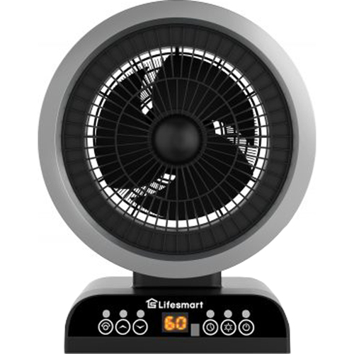LifeSmart 2 in 1 Digital Fan Heater with Oscillation in Black - HTFN1002