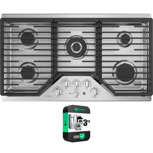 GE Profile 36` Built-In Gas Cooktop With 5 Burners and Griddle + 3 Year Warranty