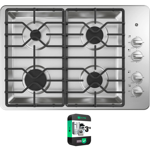 GE 30` Built-In Gas Cooktop with 3 Year Extended Warranty