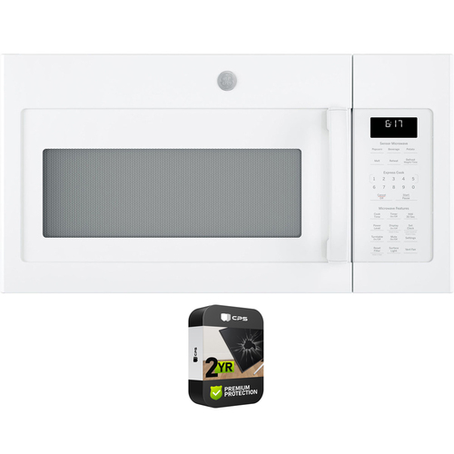 GE 1.7 Cu. Ft. Over-the-Range Sensor Microwave Oven White with 2 Year Warranty