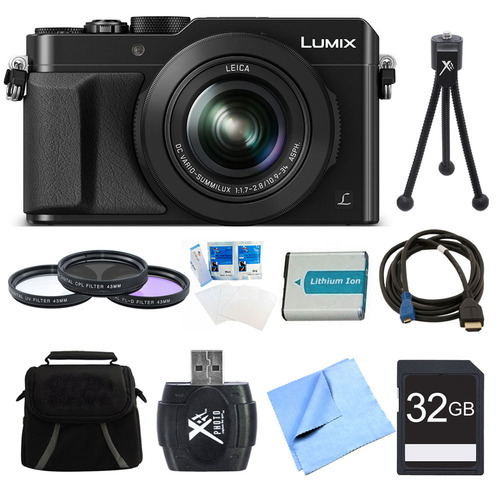 Panasonic LUMIX LX100 Integrated Leica DC Lens Camera 32GB Filter Kit Bundle