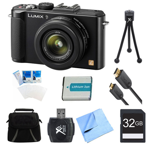 Panasonic LUMIX DMC-LX7 Black Digital Camera 32GB and Battery Bundle