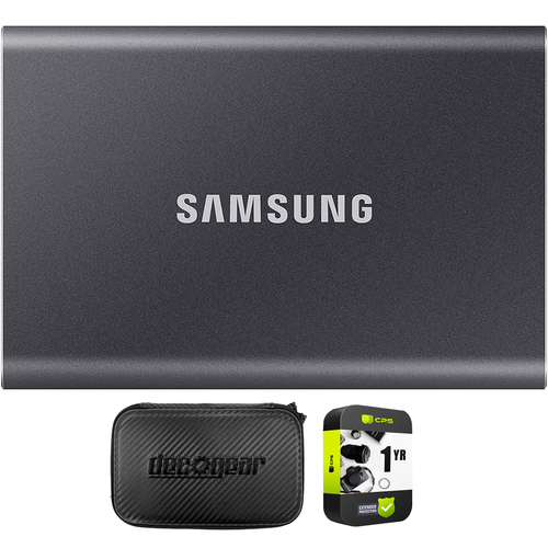Samsung Portable SSD T7 USB 3.2 1TB Gray with Hard EVA Case and 1 Year Warranty