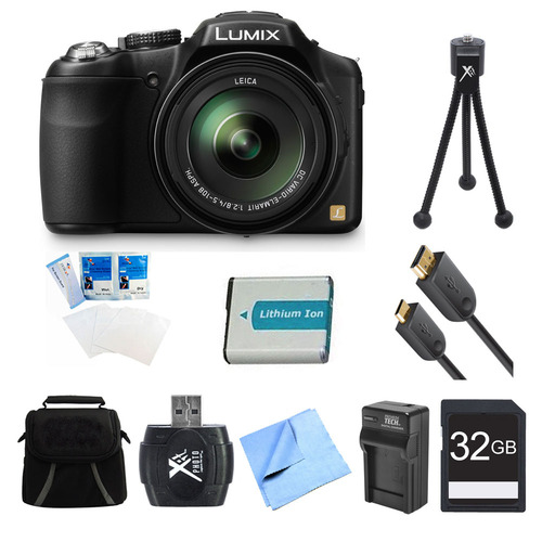 Panasonic LUMIX DMC-FZ200K Digital Camera 32GB, Battery, and Charger Bundle