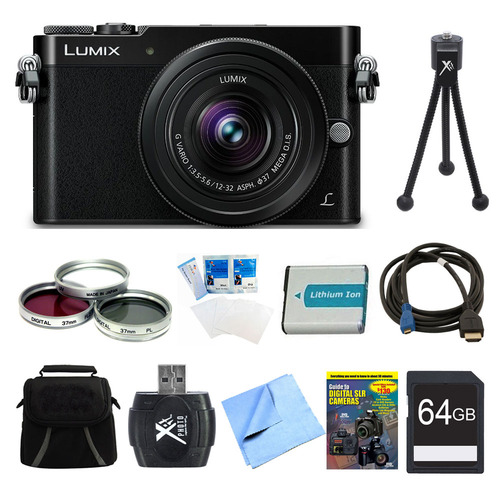 Panasonic LUMIX GM5 DSLM Black Camera Plus 12-32mm Lens 64GB Bundle