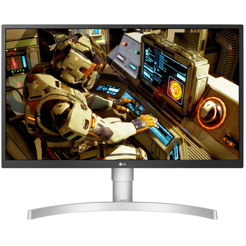 LG 27` UHD Color Calibrated Monitor with Stand and Control White Refurbished