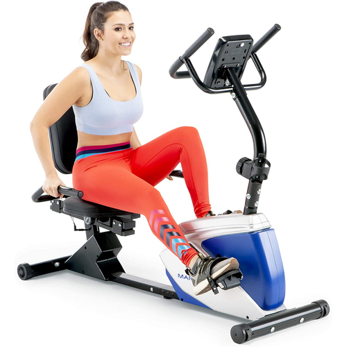 Marcy Magnetic Recumbent Exercise Bike with 8 Resistance Levels - ME-1019R