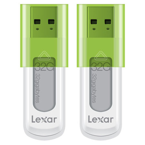 Lexar JumpDrive 32GB S50 Hi-Speed USB Flash Drive 2-Pack (Green) - Bulk Packaged