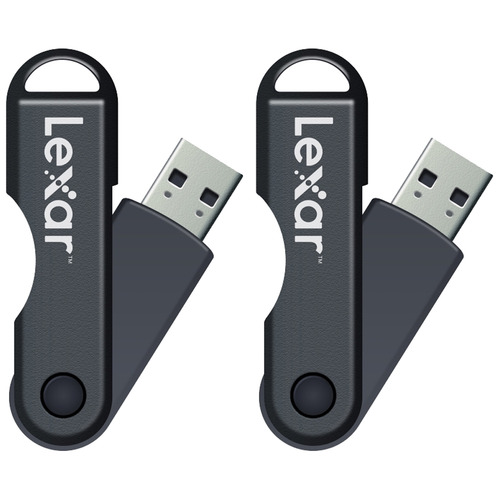 Lexar JumpDrive TwistTurn 32 GB High Speed USB Flash Drive (Black) 2-Pack (64GB Total)