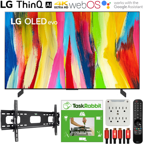 LG OLED48C2PUA 48` HDR 4K Smart OLED Evo TV (2022) + TaskRabbit Installation Bundle