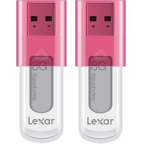 Lexar 8 GB JumpDrive High Speed USB Flash Drive (Pink) 2-Pack (16 GB Total)