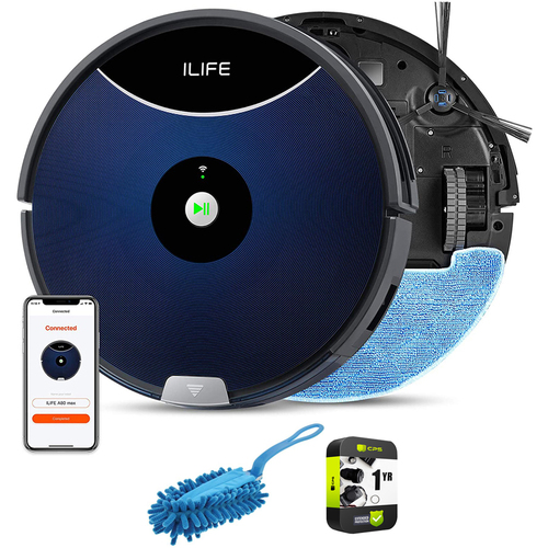 iLife Max Floor Cleaning Robot Vacuum Cleaner and Mop + 1 Year Extended Warranty