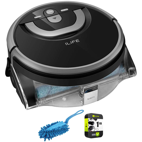iLife Shinebot Floor Washing Mop Robot Black and Silver+1 Year Extended Warranty