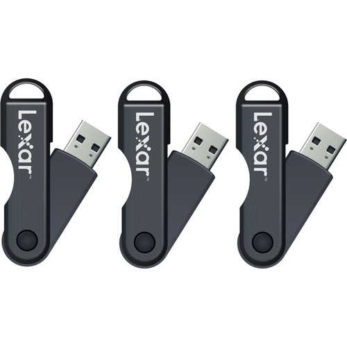 Lexar 3 Pack of 32GB JumpDrive TwistTurn High Speed USB Flash Drive Black (96GB Total)