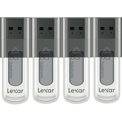 Lexar 8 GB JumpDrive High Speed USB Flash Drive (Black) 4-Pack (32 GB Total)