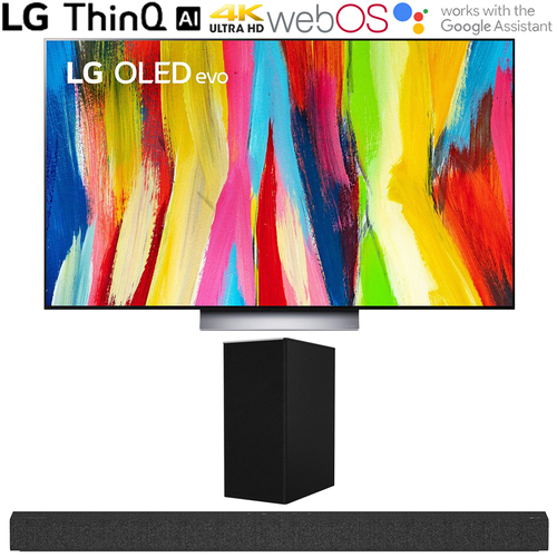 LG OLED55C2PUA 55` HDR 4K Smart OLED TV 2022 w/ LG SP7Y High Res Audio Sound Bar