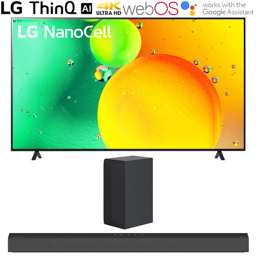 LG 86` HDR 4K UHD Smart NanoCell LED TV 2022 w/ LG S65Q High Res Audio Sound Bar