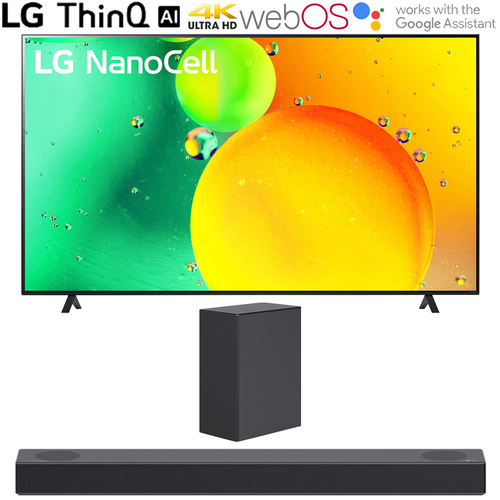 LG 86` HDR 4K UHD Smart NanoCell LED TV 2022 w/ LG S75Q High Res Audio Sound Bar