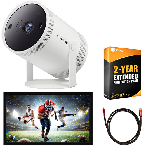 Samsung The Freestyle Projector (SP-LSP3BLAXZA) Bundle with 2 YR Warranty and Screen