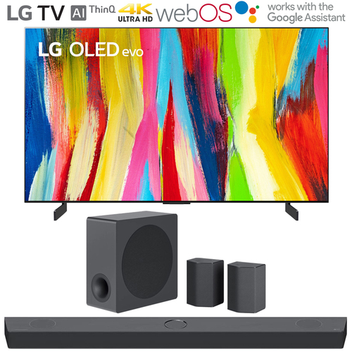 LG OLED83C2PUA 83` HDR 4K Smart OLED TV 2022 w/ LG S95QR High Res Audio Sound Bar