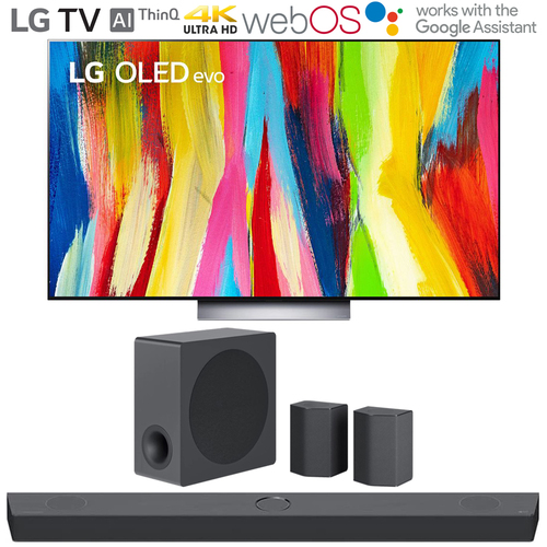 LG OLED55C2PUA 55` HDR 4K Smart OLED TV 2022 w/ LG S95QR High Res Audio Sound Bar