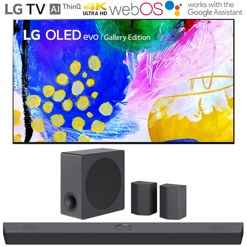 LG OLED83G2PUA 83` HDR 4K Smart OLED TV 2022 w/ LG S95QR High Res Audio Sound Bar
