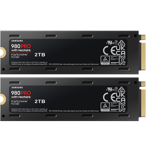Samsung MZ-V8P2T0CW 980 PRO with Heatsink PCIe 4.0 NVMe SSD 2TB for PC/PS5 - (2-Pack)