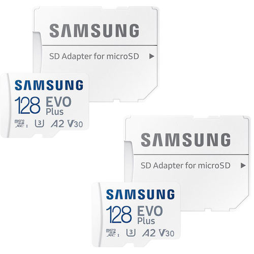 Samsung MB-MC128KA/AM EVO Plus and Adapter microSDXC Memory Card, 128GB - (2-Pack)