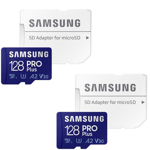 Samsung MB-MD128KA/AM PRO Plus and Adapter microSDXC Memory Card, 128GB - (2-Pack)