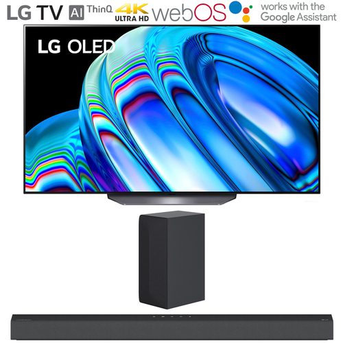 LG OLED55B2PUA 55` HDR 4K Smart OLED TV 2022 w/ LG S65Q High Res Audio Sound Bar