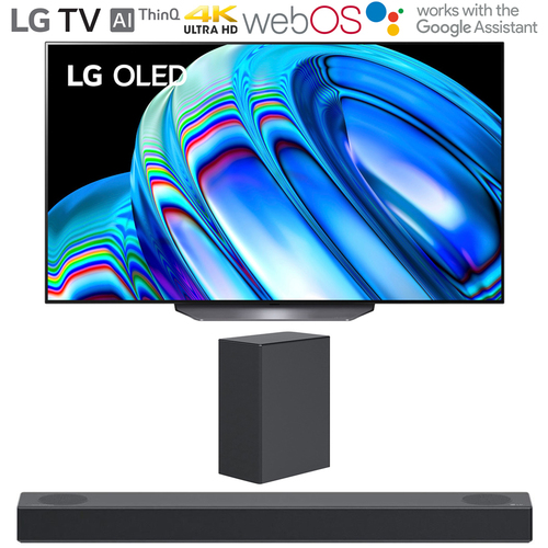 LG OLED55B2PUA 55` HDR 4K Smart OLED TV 2022 w/ LG S75Q High Res Audio Sound Bar