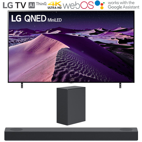 LG 75` HDR 4K Smart QNED Mini-LED TV 2022 w/ LG S75Q High Res Audio Sound Bar