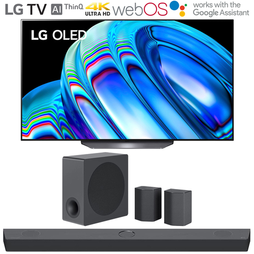 LG OLED77B2PUA 77` HDR 4K Smart OLED TV 2022 w/ LG S95QR High Res Audio Sound Bar