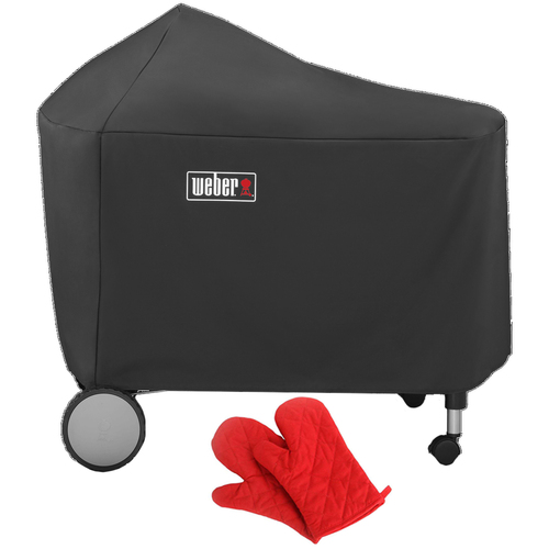 Weber Grill Cover for Performer Premium and Deluxe 22 Inch Black with Oven Mitt