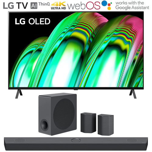 LG 55` A2 Series 4K HDR Smart TV AI ThinQ 2022 w/ LG S95QR High Res Audio Sound Bar