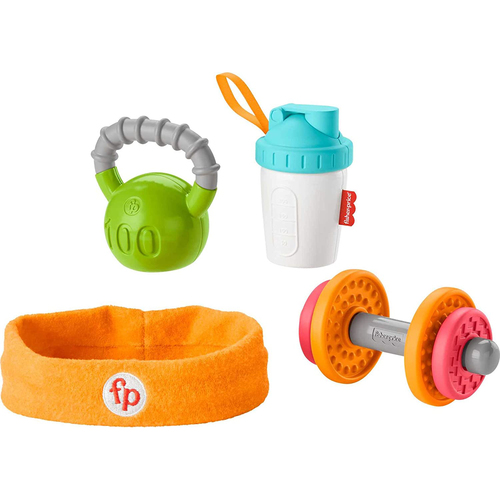 Fisher Price Baby Biceps Play Set, 4-Piece Fitness Themed Baby Toys