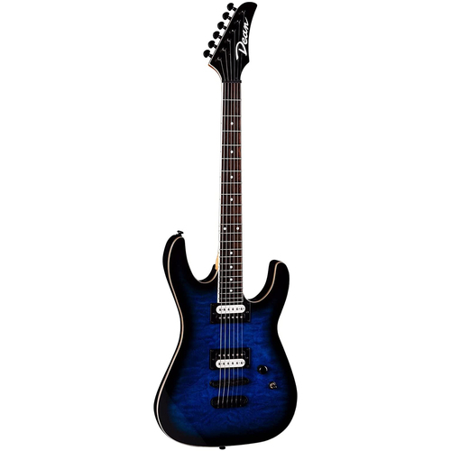 Dean MD X 6-String Right Handed Electric Guitar - Quilt Maple Trans Blue Burst