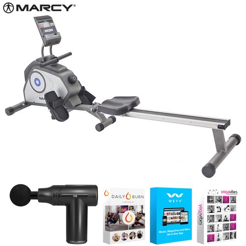 Marcy NS-40503RW Magnetic Resistance Rowing Machine w/ Massage Gun Bundle