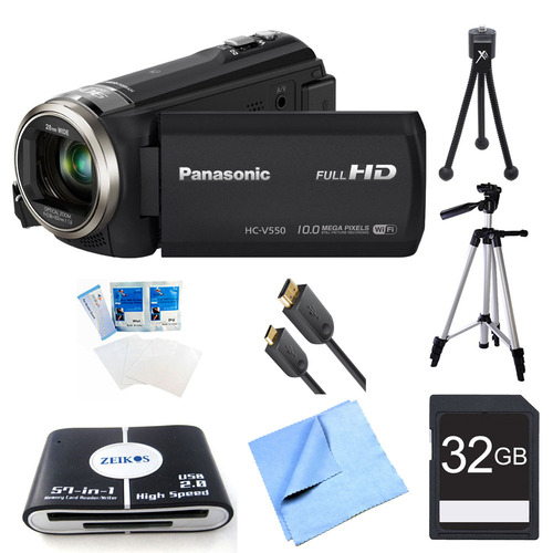 Panasonic Full HD WiFi 50X Mega Zoom Camcorder 32GB Bundle
